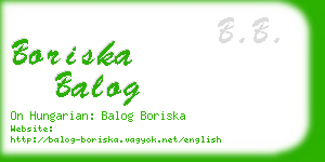 boriska balog business card